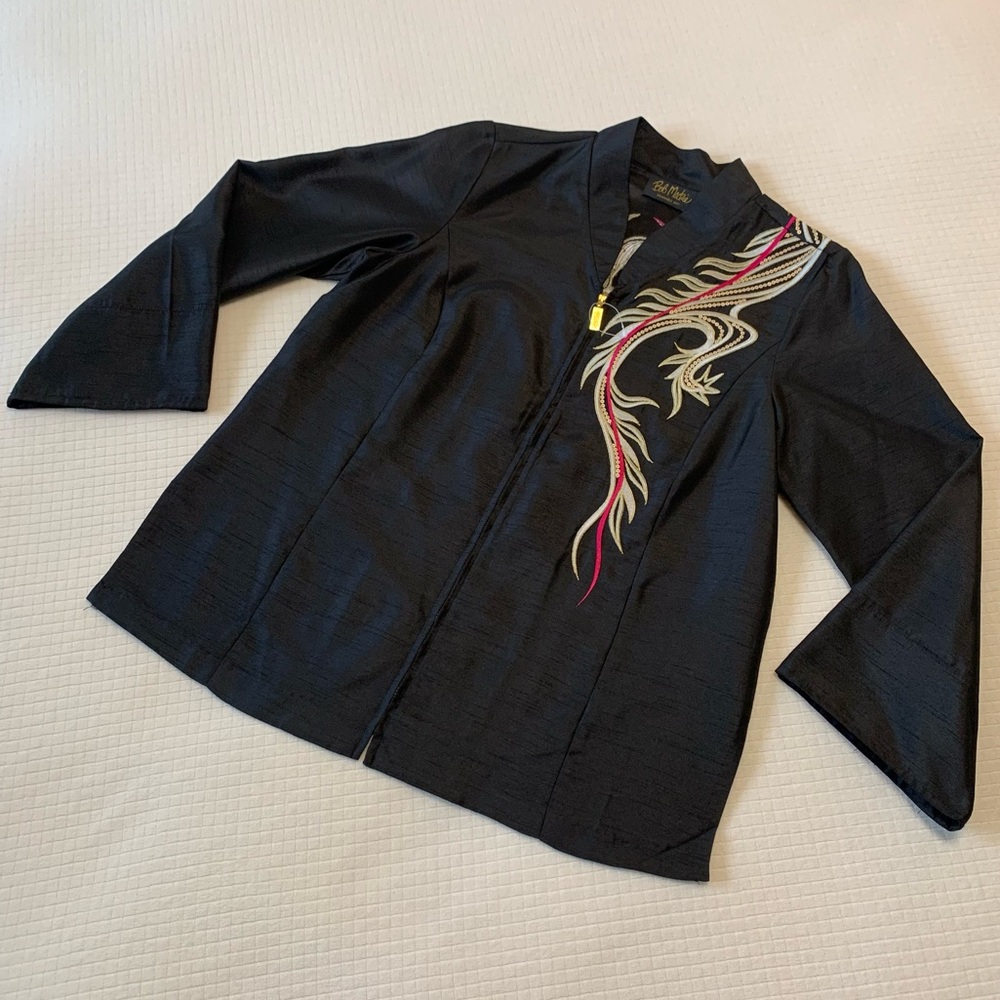 Bob Mackie Wearable Art embroidered dragon jacket/top - Picture 2 of 15